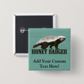 Cool Rustic Honey Badger Vierkante Button 5,1 Cm (Voorkant /achterkant)