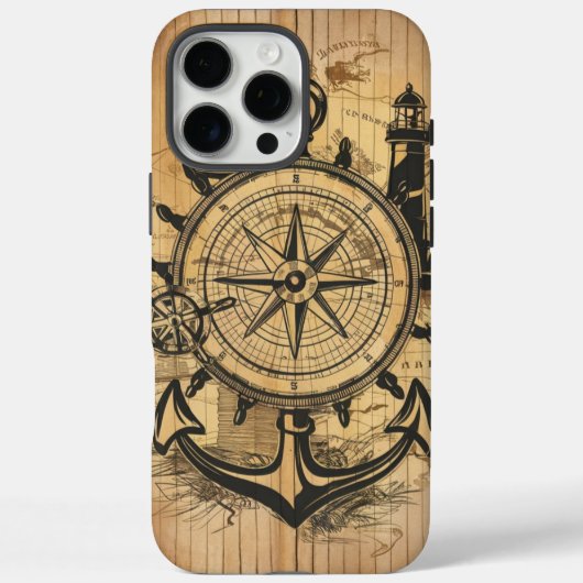 Cool Rustic Nautical Explorer Case-Mate iPhone Case (Achterkant)