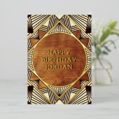 Cool Rustic Retro Masculine - Aangepaste verjaarda Folie Uitnodiging (Staand Voorkant)