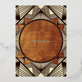 Cool Rustic Retro Masculine - Aangepaste verjaarda Folie Uitnodiging (Achterkant)