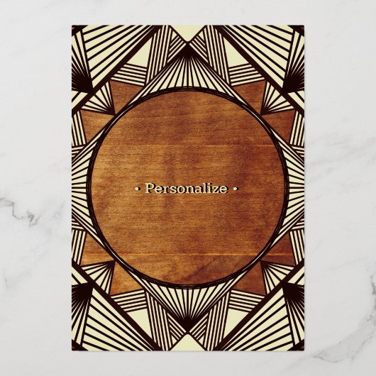 Cool Rustic Retro Masculine - Aangepaste verjaarda Folie Uitnodiging (Achterkant)