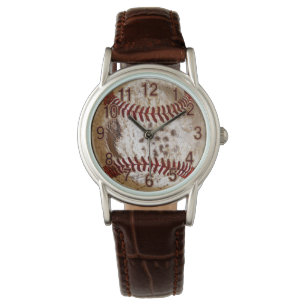 Cool rustiek BASEBALL horloge in vele stijlen
