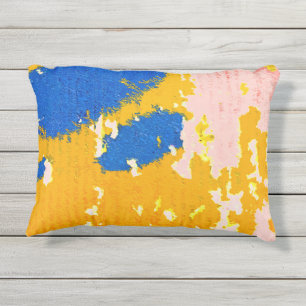 COOL Rustieke Afbladderende Verf Oranje Geel Blauw Buitenkussen