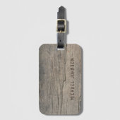 Cool rustieke oude hout Gepersonaliseerd naam Bagagelabel (Voorkant (verticaal))