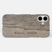 Cool  rustieke oude hout Gepersonaliseerd naam Case-Mate iPhone Case (Achterkant (horizontaal))