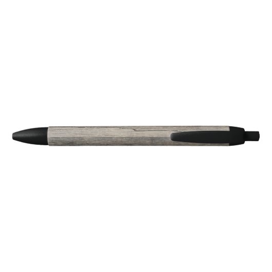 Cool rustieke oude hout Gepersonaliseerd naam Zwarte Inkt Pen (Achterkant)