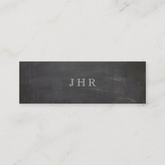 Cool Rustisch  Monogram zwart karton Mini Visitekaartje (Voorkant)