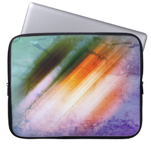 Cool Rustisch Paars Blauw Oranje Stripe Stripe Laptop Sleeve