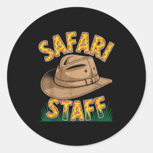 Cool safari-kostuum voor mannen vrouwen kinderen v ronde sticker
