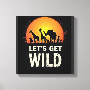 Cool safari-ontwerp voor mannen vrouwen kinderen s canvas afdruk