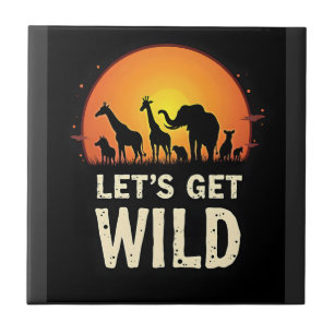 Cool safari-ontwerp voor mannen vrouwen kinderen s tegeltje