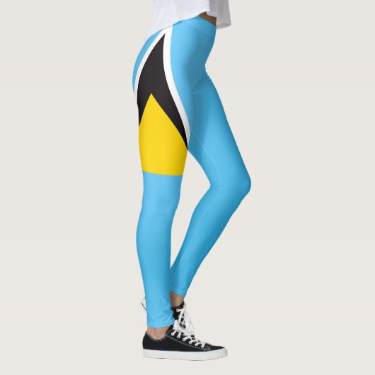 Cool Saint Lucia Vlag Mode Leggings (Rechts)