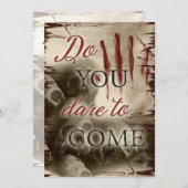 Cool, sanglant, effrayant invitation à Halloween (Devant / Derrière)