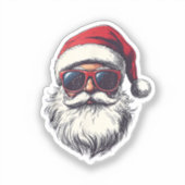 Cool Santa Claus Face Retro Sunglasses Christmas M Sticker (Voorkant)
