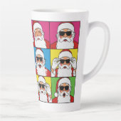 Cool Santa Claus Pop Art with Sunglasse Latte Mok (Rechts)