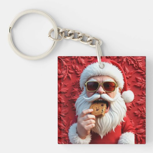 Cool Santa Claus Sleutelhanger (voorkant)