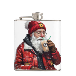 Cool Santa Drink Iced Coffee Christmas Art Heupfles