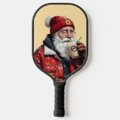 Cool Santa Drink Iced Coffee Christmas Art Pickleball Paddle (Achterkant)