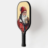 Cool Santa Drink Iced Coffee Christmas Art Pickleball Paddle (Links)