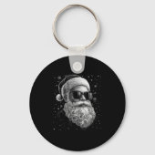Cool Santa Face Beard & Gles Christmas Funny M Sleutelhanger (Voorkant)