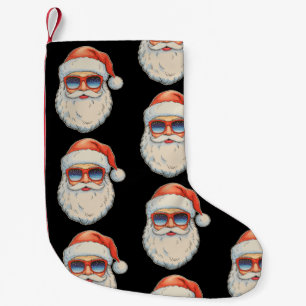 Cool Santa Face Retro Kerst Zonnebril Kerstmis Kleine Kerstsok