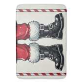Cool Santa in Black Boots Kerstvakantie Badmat (Voorkant Verticaal)