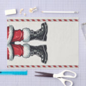 Cool Santa in Black Boots Kerstvakantie Tissuepapier (Craft)