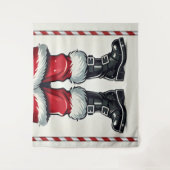 Cool Santa in Black Boots Kerstvakantie Wandkleed (Voorkant)