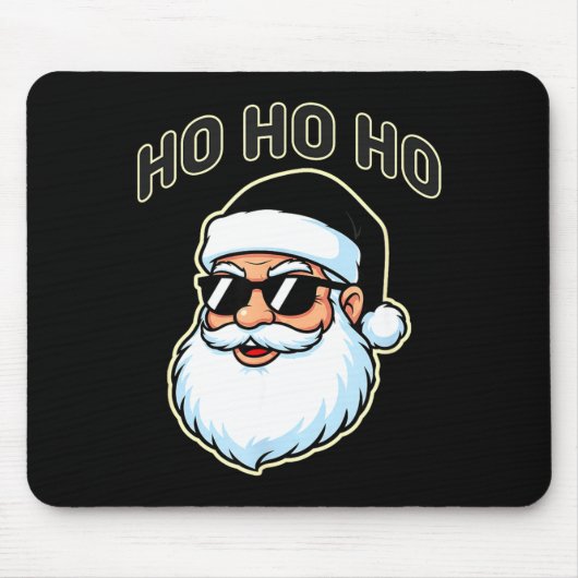 Cool Santa In Black Hat Sungles Graphic 2  Muismat (Voorkant)