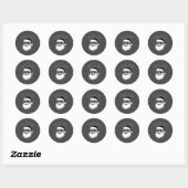 Cool Santa In Black Hat Sungles Graphic 2  Ronde Sticker (Vel)