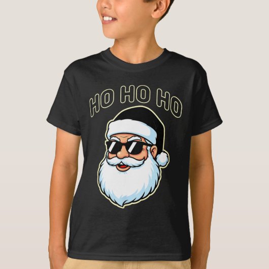 Cool Santa In Black Hat Sungles Graphic 2  T-shirt (Voorkant)