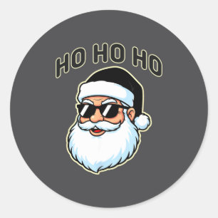 Cool Santa In Zwarte Hoed Sungles Grafisch 2 Ronde Sticker