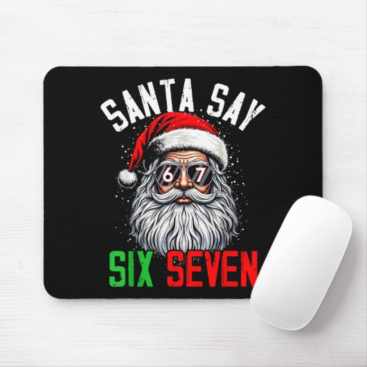 Cool Santa Says Six Seven Funny Christmas 67 Meme Muismat (Met muis)