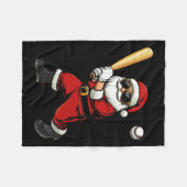 Cool Santa spelen Baseball Kerst Baseball Mannen Fleece Deken (Voorkant (Horizontaal))
