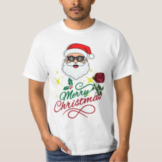 Cool Santa Vrolijk Kerstfeest met Roos & Holly T-shirt