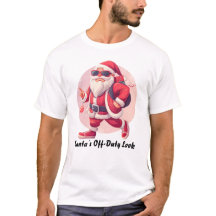 Cool Santa Walking with Gift Bag T-Shirt