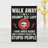 Cool Sarcastic Quote Walk Away I Am A Grumpy Old Kaart (Gele Bloem)