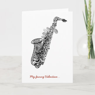 Cool saxofoon Valentijns's kaart
