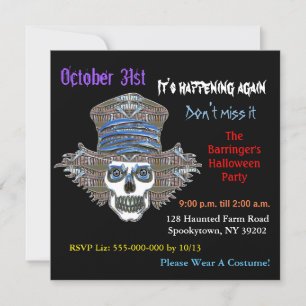 Cool ScareCrow Fright Halloween SQUARE Uitnodiging