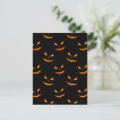 Cool scary Jack O'Lantern face Halloween patroon Briefkaart (Staand voorkant)
