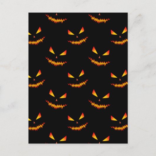 Cool scary Jack O'Lantern face Halloween patroon Briefkaart (Voorkant)