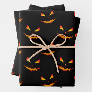 Cool scary Jack O'Lantern face Halloween patroon Inpakpapier Vel