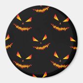 Cool scary Jack O'Lantern face Halloween patroon Magneet (Voorkant)