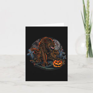 Cool Scary Werewolf Halloween Theme Kaart