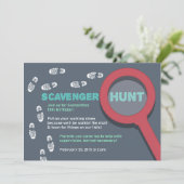 Cool Scavenger Hunt Invitation Kaart (Staand voorkant)