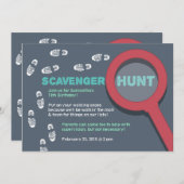 Cool Scavenger Hunt Invitation Kaart (Voorkant / Achterkant)