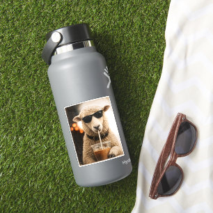 Cool Schaap Drinkt IJskoude Koffie Sticker