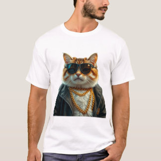 Cool, Schattige, mollig, futuristische kat T-shirt