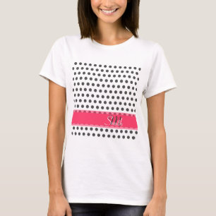 Cool schattige trendy monogram grijze grote polka  t-shirt