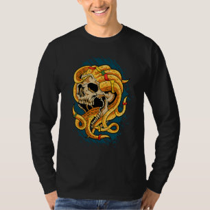 Cool Schedel met Gevreesde Lokken Octopus Tentakel T-shirt
